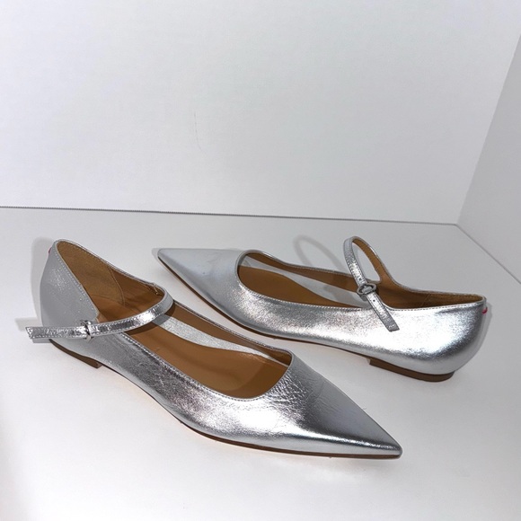 Aeyde Shoes - Aeyde Silver Cleo Ballerina Flats